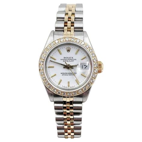 womens rolex 69173 18k whitegold datejust|Rolex 69173 diamond dial.